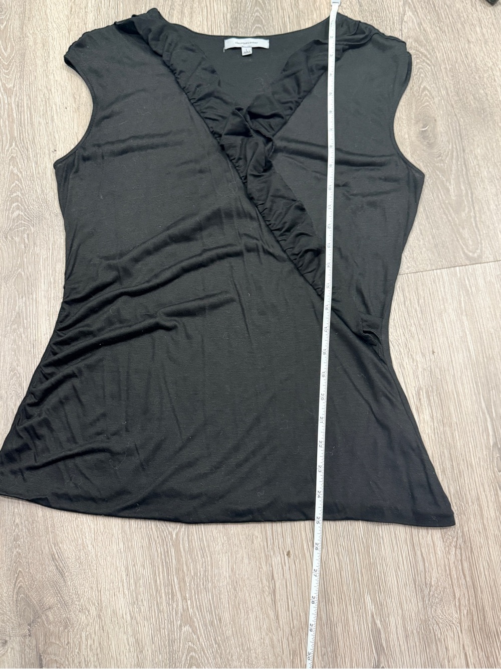 Classiques Entier Women’s Black Ruffle-Trim Sleeveless Drape Camisole Size L - Picture 8 of 10